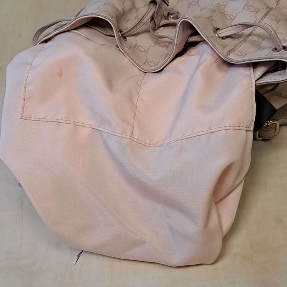 BEBE Blush Pink ALEXIS Signature Logo Travel Backpack Bag - Picture 6 of 9